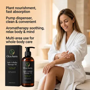 Huile de massage corporelle anti-cellulite OceAura aux extraits de plantes, 240ml hydrate.