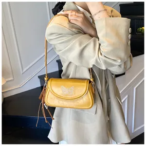 Sac à bandoulière tendance pour femme sous les aisselles élégant sac avec papillon neuf
