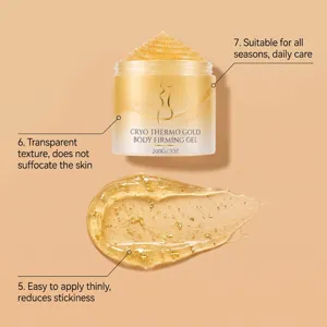Gel raffermissant corporel cryo thermo gold texture transparente scintillante soin de peau.