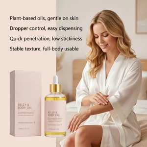 Olio corpo vegetale nutriente con pipetta, cura della pelle idratante e delicata.