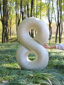 Outdoor cream number 8 balloon scene detail, perfect for kids birthday photography props.