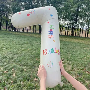 Milk white large number 7 foil balloon, perfect children birthday party outdoor photo prop.