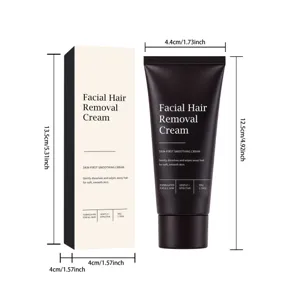 Crème dépilatoire faciale douce en tube avec emballage, soin de peau lisse 50g.