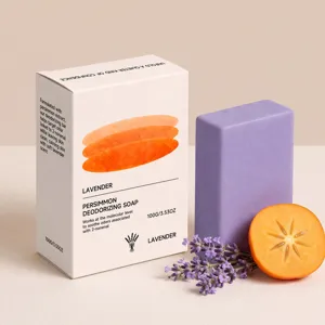 Jabón desodorante de caqui y lavanda 100g limpieza corporal suave con aroma fresco