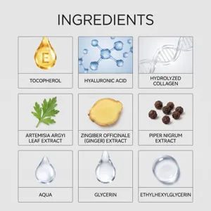 Graphique détaillé du patch de soins ombilicaux montrant les extraits et actifs naturels.