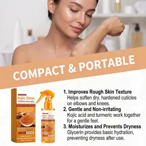 Sanftes Kurkuma Peeling Spray für Körper und Füße mit feuchtigkeitsspendender Formel.