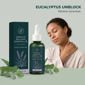 Huile corporelle à l'eucalyptus pour hydratation quotidienne, apaisante et relaxante.