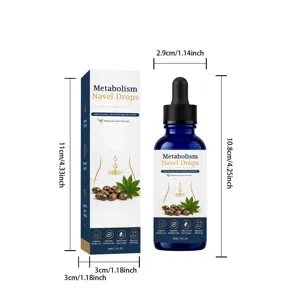 Gotas para el ombligo de aceite de ricino botánico para el cuerpo, fórmula líquida suave de 30 ml.