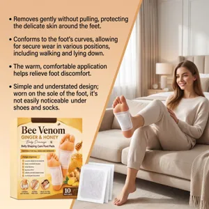 Detailed view of ginger honey foot pads, showing soft texture and comfortable daily care use.