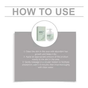 Graphique d'instruction détaillé montrant comment utiliser la crème épilatoire hydratante douce.