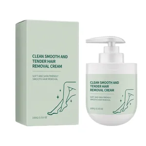 Crème dépilatoire douce pour une peau lisse, flacon pompe pratique de 100g pour le corps.