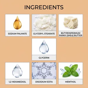Infographie détaillée présentant les ingrédients clés naturels pour savon douche homme.
