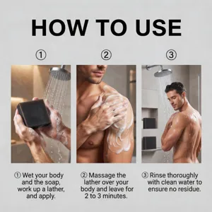 Savon nettoyant pour homme pour douche quotidienne et visage avec mousse riche et fraîcheur.