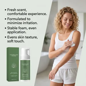 Gentle aloe vera hair removal mousse for smooth skin. Fast-acting and moisturizing formula.