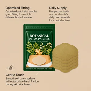 Patchs de désintoxication botaniques à base de plantes pour le corps, respirants lot de 5.