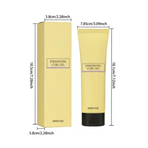 Detail view showing product dimensions and packaging specifications of the hair styling gel tube.