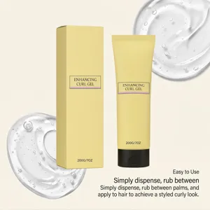 Curl enhancing gel for hair styling and wave definition, 200g tube for professional salon look.