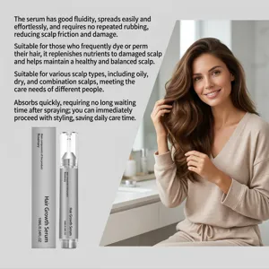 Hair growth serum with rosemary, gentle scalp care and nourishing damaged hair for shiny smooth look.