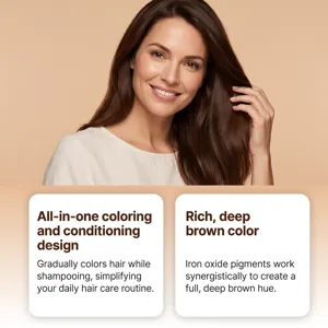 Detail view of a woman with dark brown hair, highlighting natural gloss and smooth texture.
