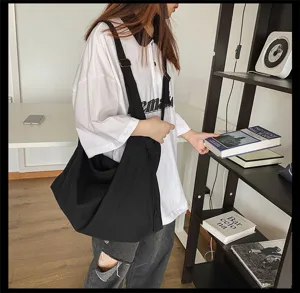 Grote capaciteit canvas shopper, casual Koreaanse stijl schoudertas crossbody tas voor dames.