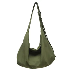 Groene canvas schoudertas grote capaciteit casual hobo tas dagelijkse shopper tas