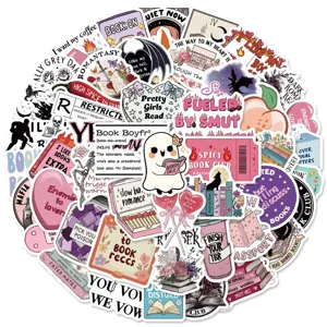 50PCS Aesthetic Bookish Stickers Waterproof Vinyl Decals for Laptop Water Bottle Journal