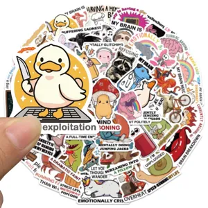 Paquet d'autocollants de dessin anime impermeables, memes droles pour ordinateur portable.