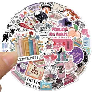 50pcs book lover stickers waterproof vinyl decals for laptop water bottle reading aesthetic