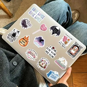 50pcs book lover reading sticker aesthetic waterproof decal for laptop luggage case
