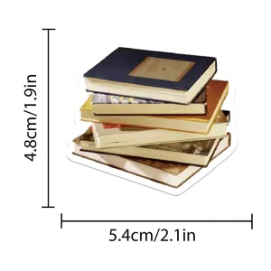 Vintage book stack sticker aesthetic stationery decal DIY phone case luggage decoration