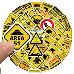 Funny warning sign stickers pack, waterproof vinyl decals for luggage, laptop, helmet, car DIY.