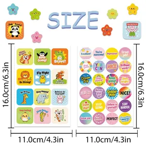 Cute teacher reward set, motivational cartoon waterproof DIY planner school decals.