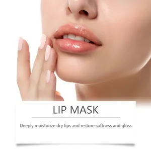 Detailed view of glossy lips showcasing deep moisturizing lip mask effect for smooth, soft lips.
