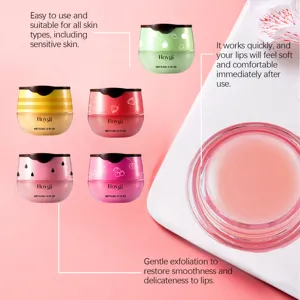 Detail view of smooth hydrating lip mask texture, showing gentle exfoliating and soft care effect.