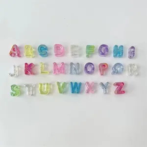 Perline di Lettere in Acrilico Perline Alfabeto Trasparente Colorate per Accessori Braccialetto Collana Creazione Gioielli DIY