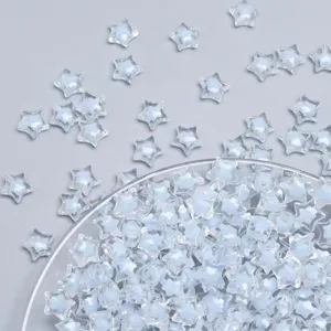 Perline a stella in acrilico per gioielli fai da te, accessori trasparenti colore AB dettaglio.