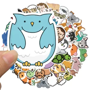 Cute cartoon animal stickers pack for DIY journaling, luggage and laptop decoration.