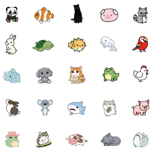 Cute cartoon animal stickers waterproof vinyl decals for luggage laptop DIY decoration pack