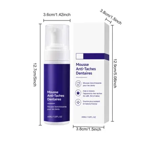 Mousse dentaire blanchissante violette, nettoyage doux et haleine fraîche, format 45ml quotidien.