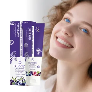 Dentifrice Éliminateur de Taches de Baies Haleine Fraîche Blanchiment aux Herbes Soins Bucco-Dentaires Nettoyage Quotidien Tube Portable