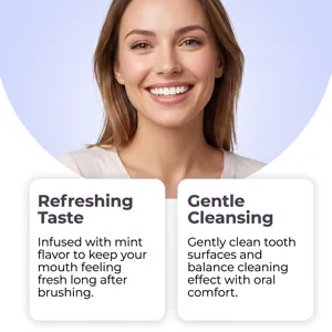 Dentifrice de soin frais violet nettoie doucement les surfaces dentaires, goût frais et émail.