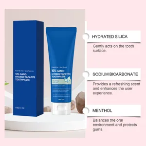 Dentifrice hydroxyapatite 10%, menthe fraîche, blanchiment doux et soin bucco-dentaire.