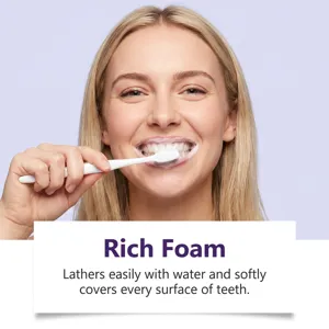 Dentifrice soin violet detail avec mousse riche pour un nettoyage et protection dentaire