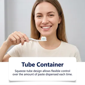 Dentifrice à la menthe douce avec design de tube souple pour un soin bucco-quotidien facile et frais.