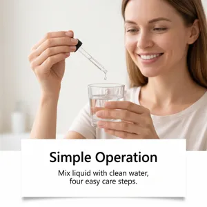 Liquido per igiene orale a base di erbe con contagocce per una cura dentale quotidiana ottimale.