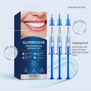 Set de gel nettoyant bucco-dentaire portable avec 3 seringues pour un soin doux des gencives.