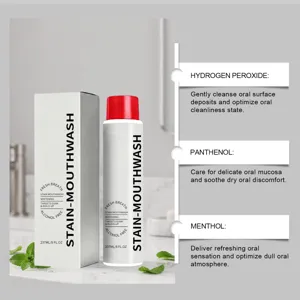 Stain removal mouthwash whitening breath freshener 237ml alcohol free oral care product