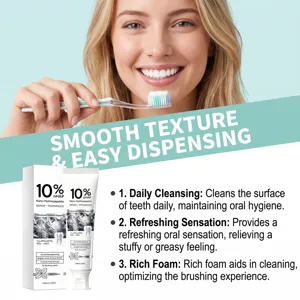 Vue détaillée du dentifrice à la menthe rafraîchissante avec formule nHAP pour les soins.