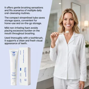 Dentifrice doux à la menthe et nano-hydroxyapatite pour le soin dentaire quotidien et l'émail.