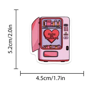 Valentine's bookish vending machine sticker waterproof decal for laptop luggage phone.